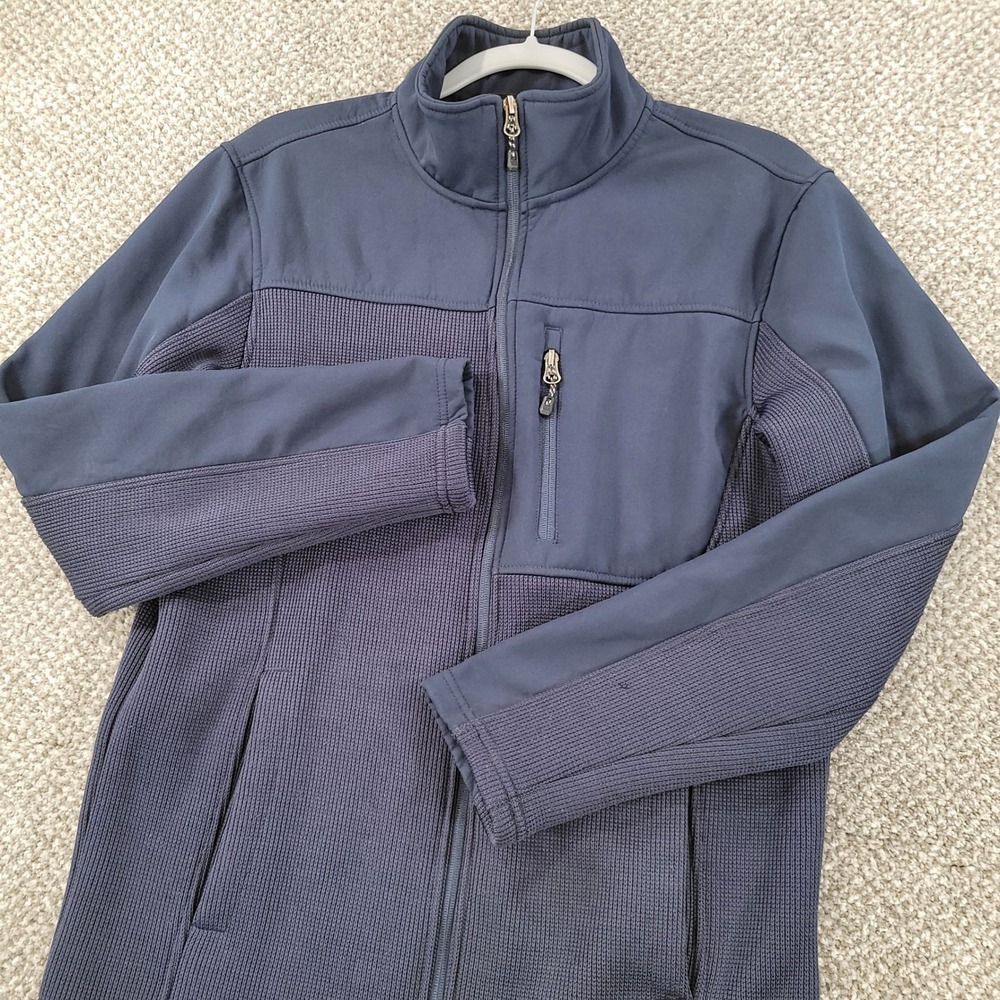 SwissTech Mens Full Zip Softshell Fleece Hybrid Jacket Dark Navy Small SM47504Y